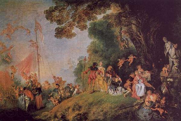 Jean-Antoine Watteau Pilgrimage to Cythera France oil painting art